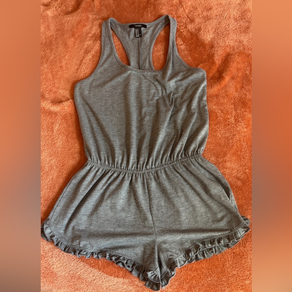 Forever 21 Gray Swim Coverup with Sporty Silhouette